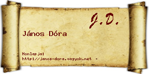 János Dóra névjegykártya
